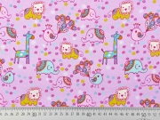 Baumwollstoff Zootiere Mandala Bl�mchen, rosa