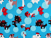 Baumwollstoff Hunde - himmelblau