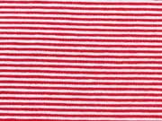 Viskosejersey Mini Streifen 1mm, rot-weiss