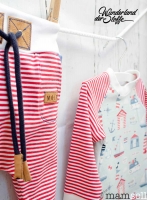 RESTST�CK 46 cm Ringeljersey 3mm - rot & wei� (garn-gef�rbt)