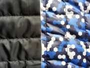 RESTST�CK 148 cm Stepper Jackenstoff Wabenmuster - blau/taupe