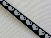 Webband Herzen by Graziela, schwarz-wei�