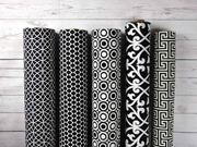 Doubleface Jacquard Kreise, schwarz wei�