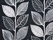 Doubleface Jacquard Bl�tter, schwarz wei�