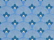 Dekostoff F�cherblumen, jeansblau