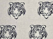 Dekostoff Tigerk�pfe, schwarz natur