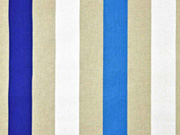 Leinenlook Dekostoff Blockstreifen, blau wei�