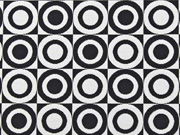 Doubleface Jacquard Kreise, schwarz wei�