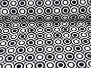 Doubleface Jacquard Kreise, schwarz wei�