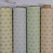 Dekostoff F�cher Gold Metallic Glitzer meliert, hellmint