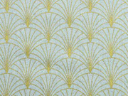 Dekostoff F�cher Gold Metallic Glitzer meliert, hellmint