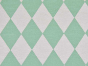 Dekostoff Rauten, weiss/mint