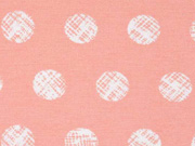 Dekostoff Punkte, weiss auf apricot