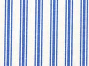 Dekostoff Triple-Streifen, blau ecrue