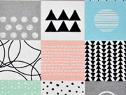 Dekostoff Patchwork Look, Pastellfarben