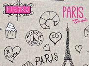 Leinenlook Paris, pink natur