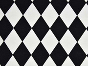 Dekostoff Rauten, schwarz weiss