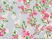 Dekostoff Kirschbl�tenzweige, hellblau