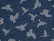 Megan Blue Jersey V�gel, grau auf dunkelblau