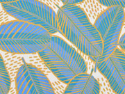 RESTST�CK 53 cm Editex Baumwollsatin Bl�tter, petrol ecrue