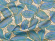 RESTST�CK 53 cm Editex Baumwollsatin Bl�tter, petrol ecrue