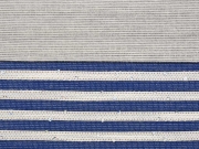 Editey Strukturstoff Streifen & Pailletten, blau beige