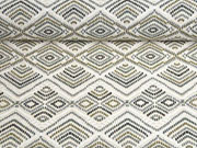 Dekostoff Ethnomuster gemusterte Rauten, grau taupe braun wei�