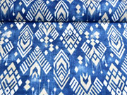 Dekostoff Batiklook Inkamuster Boho Style, beige blau