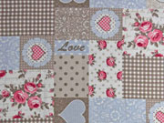 Dekostoff Shabby Chic Patchwork Style, rosa hellblau cremewei�