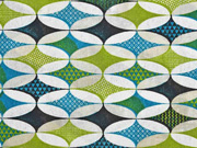 Dekostoff grafisches Muster Ovale, hellgr�n petrol