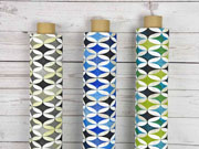 Dekostoff grafisches Muster Ovale, blau dunkelblau