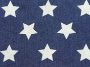 Stretchiger Jeansstoff gro�e Sterne (ca.3cm), dunkelblau