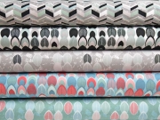 Jersey bunte Bl�tter, schwarz/mint auf taupe
