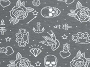 Stenzo Jersey Totenk�pfe Rosen, wei� dunkelgrau