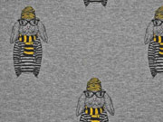 RESTST�CK 17 cm Sweat Hasen Brille, gelb mittelgrau meliert