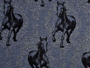 RESTST�CK 31 cm Stenzo Sweat Pferde Glitzer jeansblau meliert