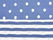 Doubleface Jacquard Jersey Punkte Streifen Stenzo , creme jeansblau