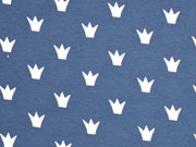 Jersey Kronen, wei�/jeansblau