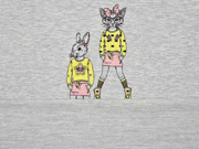 French Terry Hasen Rollerskates Panel Stenzo, grau