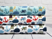 Jersey maritime Tiere und Motive, wei� rot blau