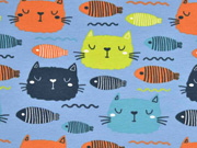 Bio-Jersey Stenzo Katzen, rauchblau