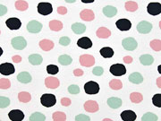 RESTST�CK 87 cm Bio-Jersey Stenzo Punkte mehrfarbig, weiss