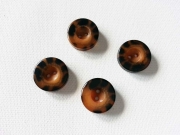 4 Kn�pfe Horn Imitat, 22 mm, braun/schwarz