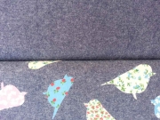 RESTST�CK 62 cm weicher Flanell, jeansblau melange