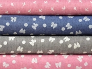 Leichter Strukturstoff Schleifen Punkte, jeansblau