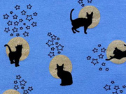 RESTST�CK 35 cm Jersey Katzen Glamorous Cat, blau gold