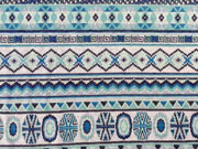 RESTST�CK 70 cm Jacquard Strick Inkalook, eisblau / dunkelblau