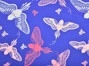 Jersey V�gel, altrosa auf mittelblau