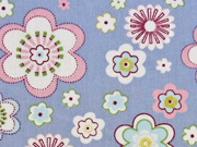 Baumwolle Blumen, hellblau