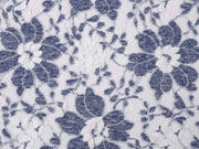Spitze Blumenmuster, jeansblau/cremewei�